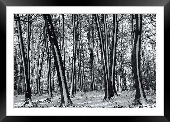 winter woodland Framed Mounted Print by Simon Johnson