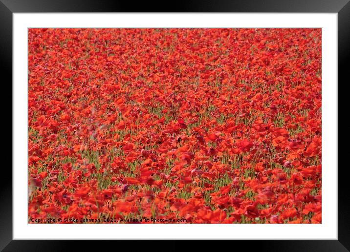 A fistfull of poppies Framed Mounted Print by Simon Johnson