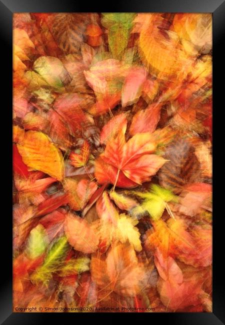 AZutumn leaf collage Framed Print by Simon Johnson