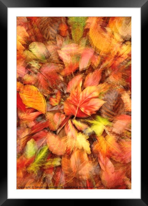 AZutumn leaf collage Framed Mounted Print by Simon Johnson
