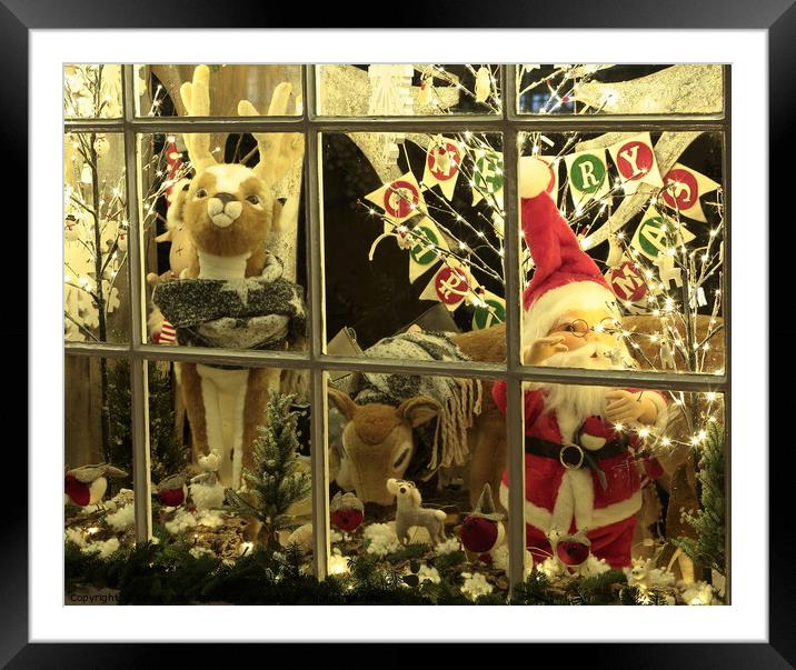 Christmas shop window Framed Mounted Print by Simon Johnson