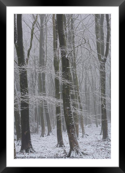 Winter Woods Framed Mounted Print by Simon Johnson