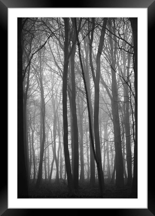woodland symmetry Framed Mounted Print by Simon Johnson