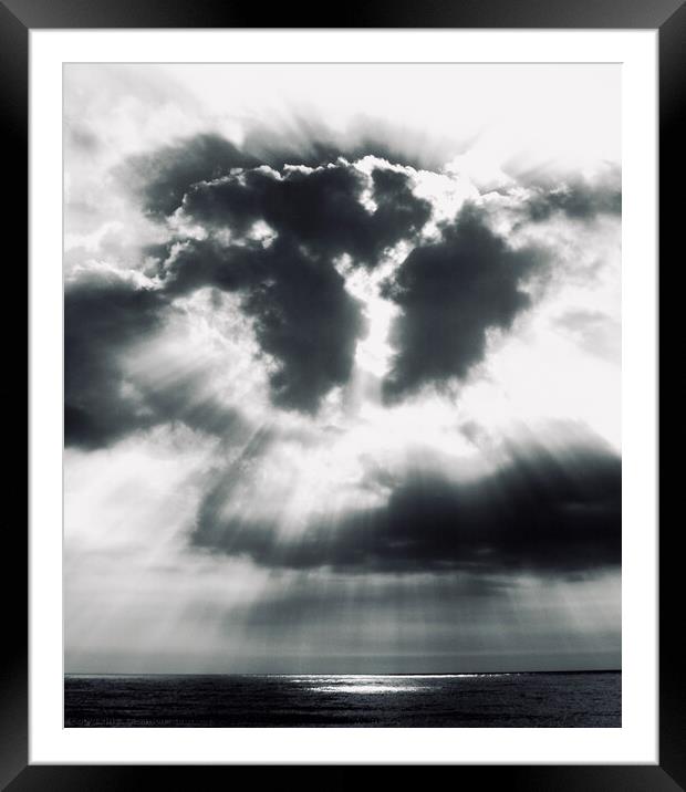 atlantic sky burst Framed Mounted Print by Simon Johnson