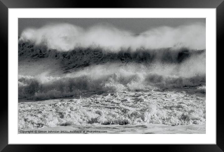 Storm waves Framed Mounted Print by Simon Johnson