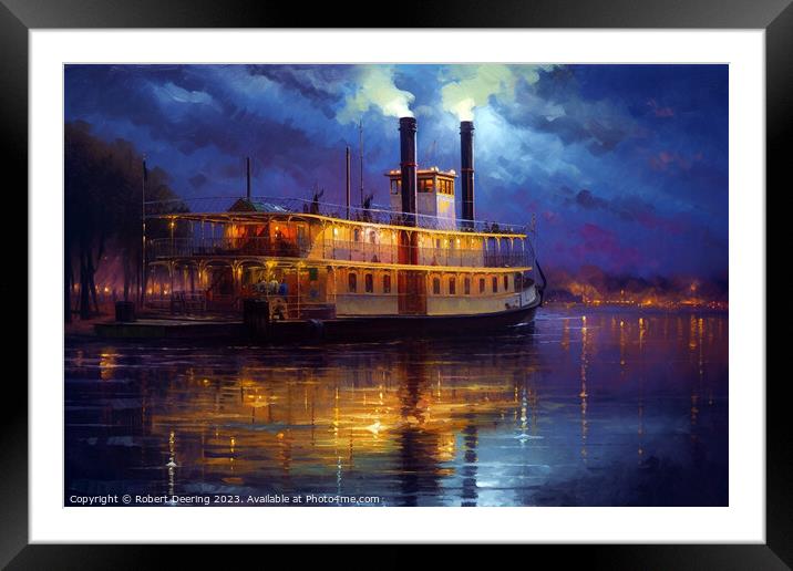 Midnight Journey on the Mississippi Framed Mounted Print by Robert Deering