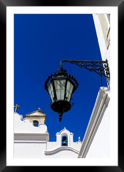 Faro Street Lamp Algarve Portugal Framed Mounted Print by Robert Deering