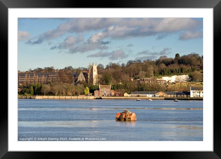 River Medway At Rochester Framed Mounted Print by Robert Deering