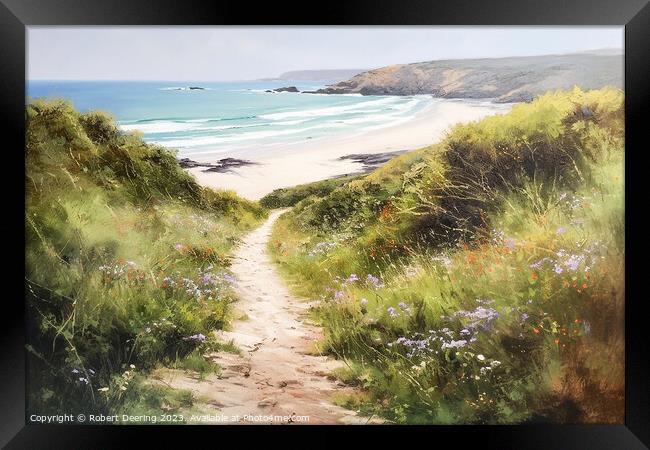 beach path Framed Print by Robert Deering