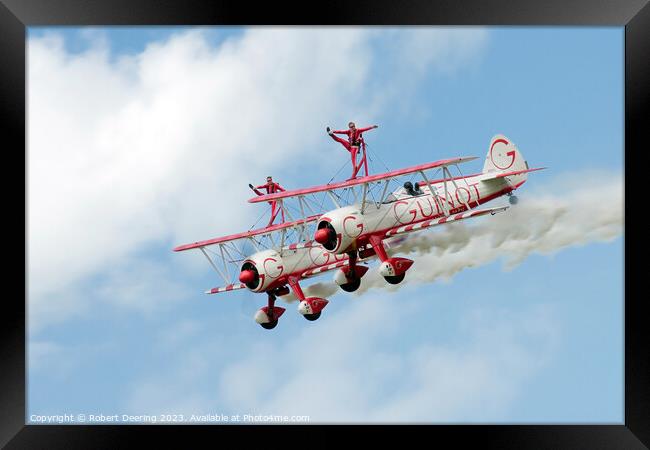 Wing Walking Framed Print by Robert Deering