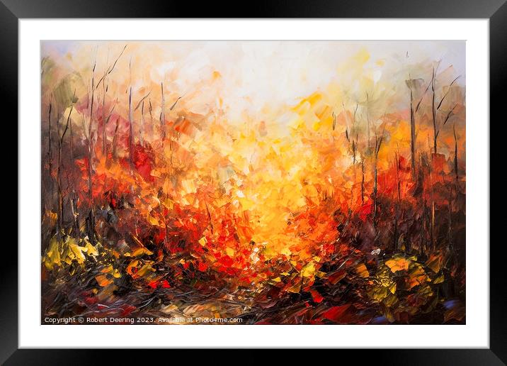 forest on fire Framed Mounted Print by Robert Deering