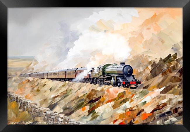 Yorkshire Dales steam Train Framed Print by Robert Deering