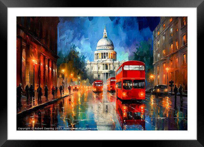 St Pauls London Framed Mounted Print by Robert Deering