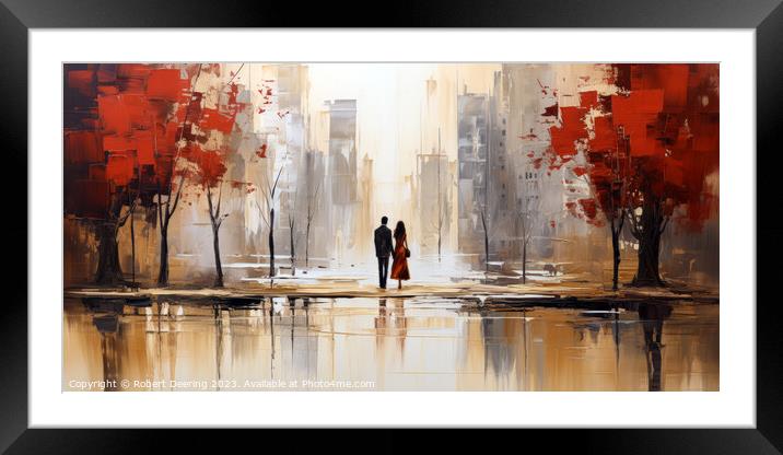 Autumn In The City Framed Mounted Print by Robert Deering
