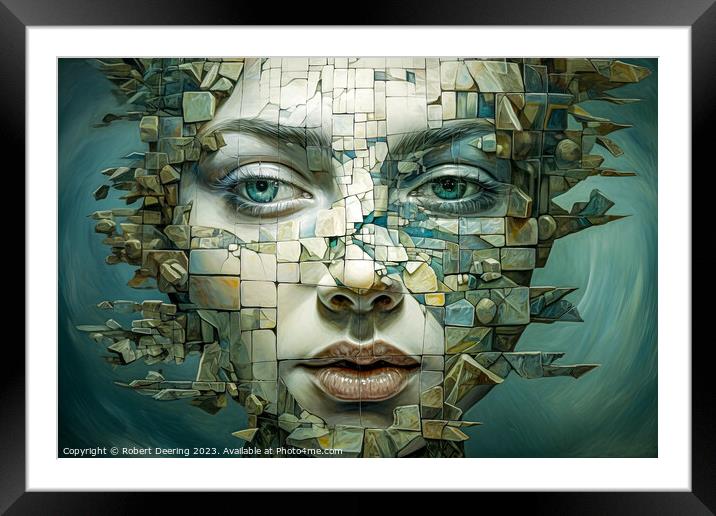 Surreal Woman in Mosaic Framed Mounted Print by Robert Deering