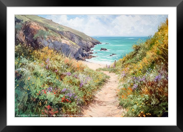 pathway to the sea Framed Mounted Print by Robert Deering