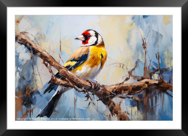 Nature's Goldfinch Beauty Framed Mounted Print by Robert Deering