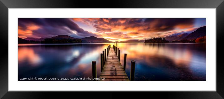 Blissful Lake District Panoramic Sunset Framed Mounted Print by Robert Deering