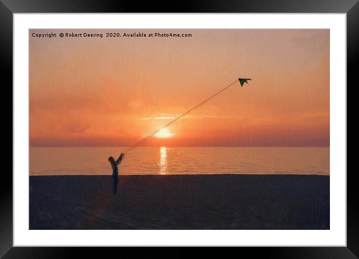 Lets Go Fly A Kite Framed Mounted Print by Robert Deering