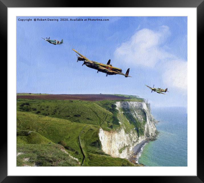 Escort Home Battle of Britain Memorial Flight. Framed Mounted Print by Robert Deering