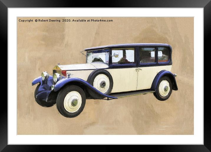 1929 Rolls Royce Phantom 1 Saloon Framed Mounted Print by Robert Deering