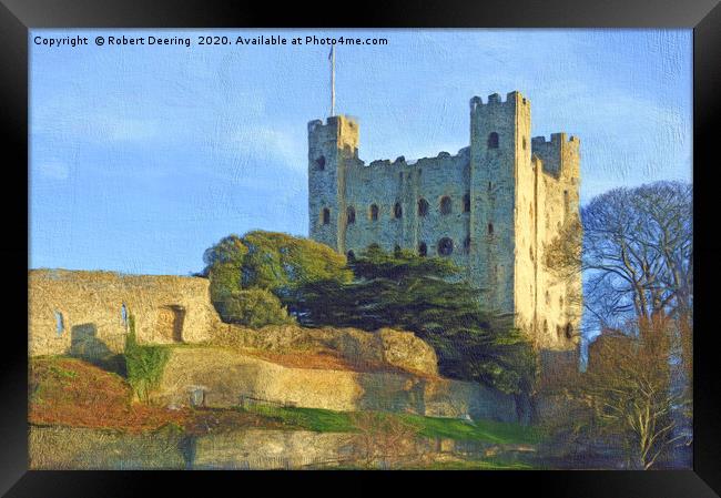 Rochester Castle Kent Framed Print by Robert Deering