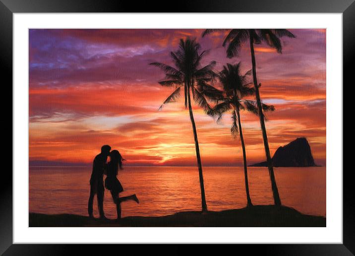 Romance in Paradise Framed Mounted Print by Robert Deering