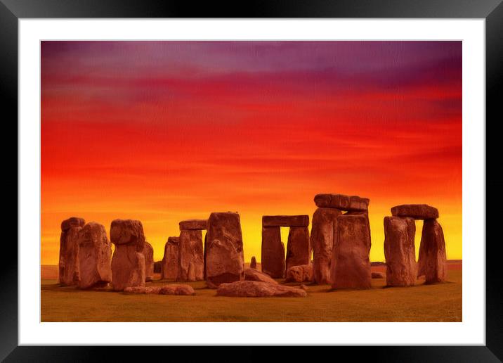 Stonehenge Sunrise Wiltshire England Framed Mounted Print by Robert Deering