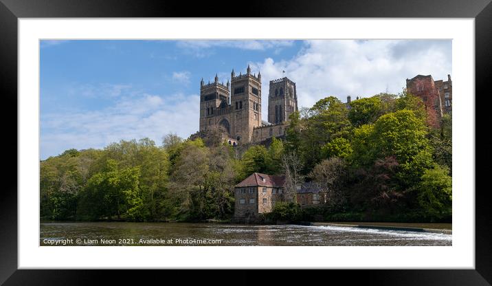 Durham Cathedral Framed Mounted Print by Liam Neon