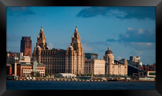 Liverpool Waterfront from Seacombe Ferry Framed Print by Liam Neon