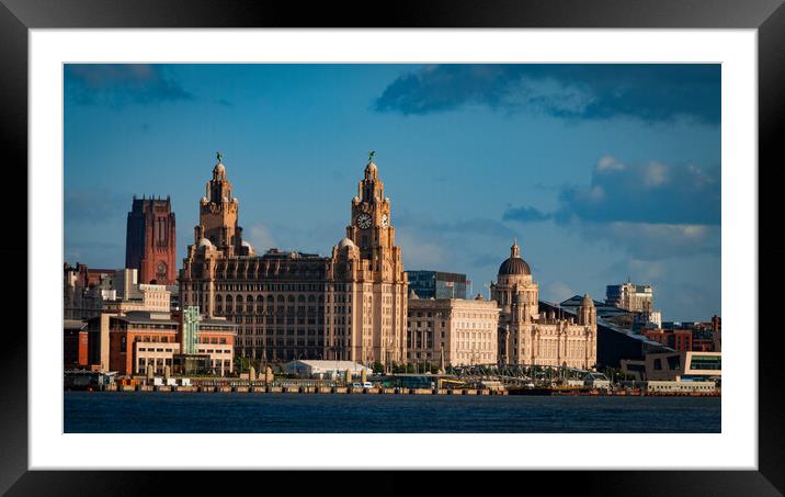 Liverpool Waterfront from Seacombe Ferry Framed Mounted Print by Liam Neon
