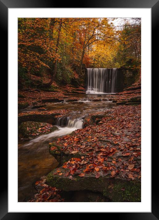 Nant Mill Waterfall Framed Mounted Print by Liam Neon