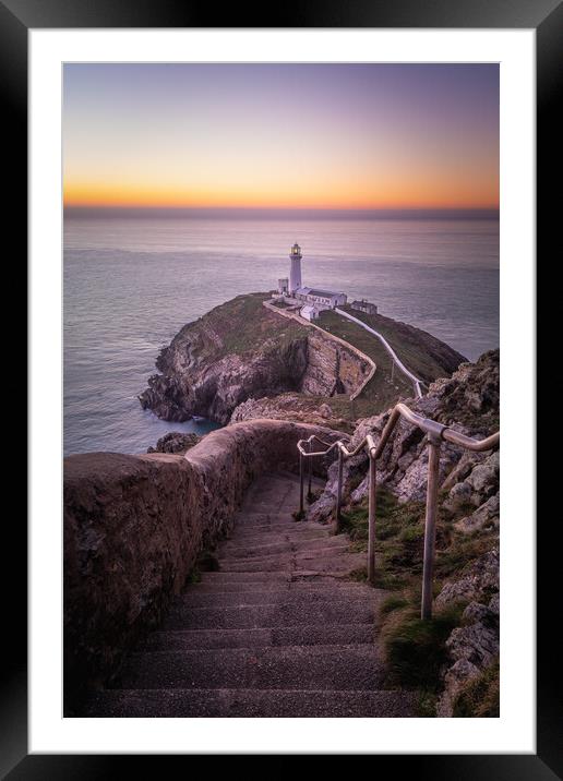 Stairway To Southstack Lighthouse Framed Mounted Print by Liam Neon