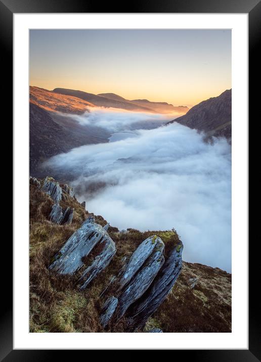 Ogwen Inversion Framed Mounted Print by Liam Neon