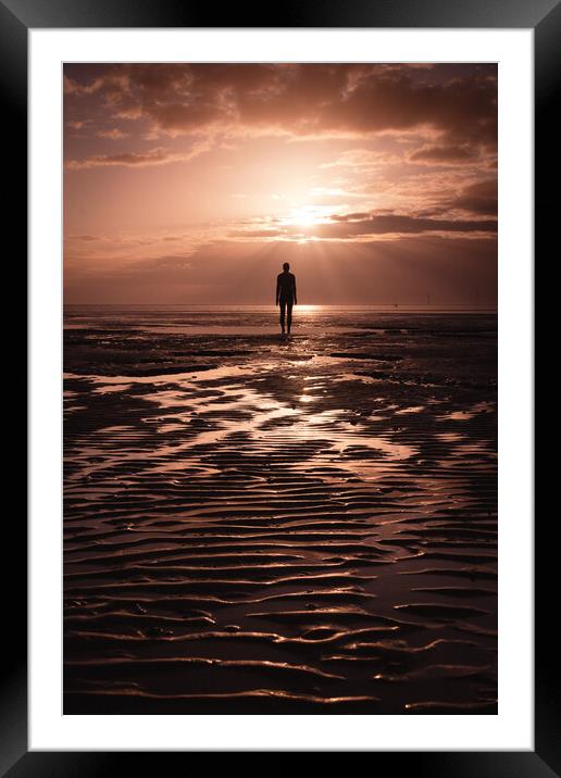 Last of the Light at Another Place, Crosby Framed Mounted Print by Liam Neon