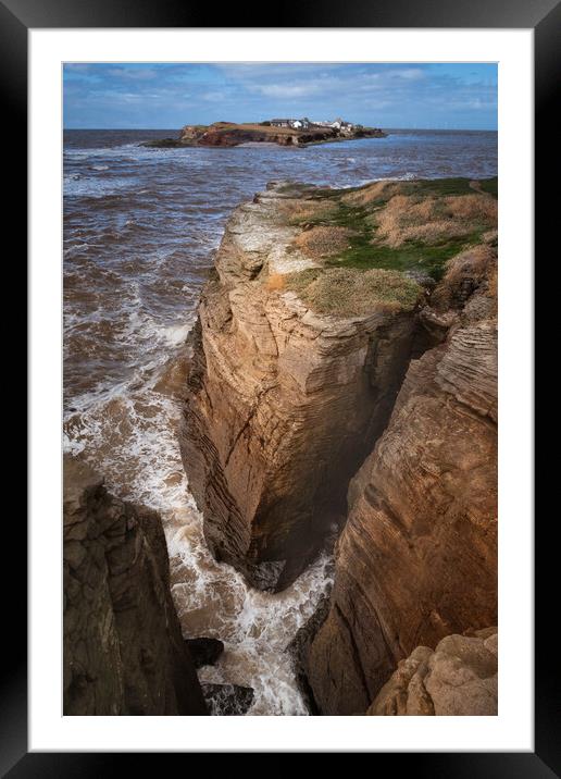 Hilbre Island High Tide Clifftop Views Framed Mounted Print by Liam Neon