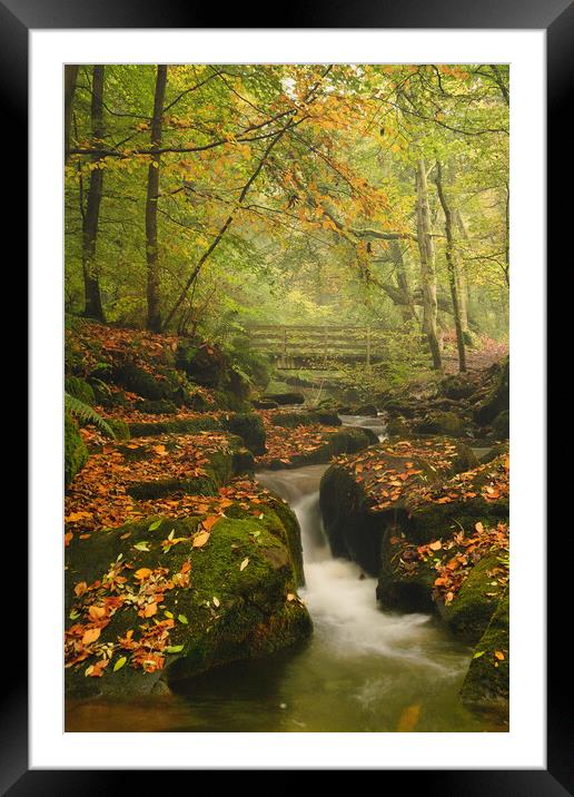 Water Falls at Nant Mill Framed Mounted Print by Liam Neon