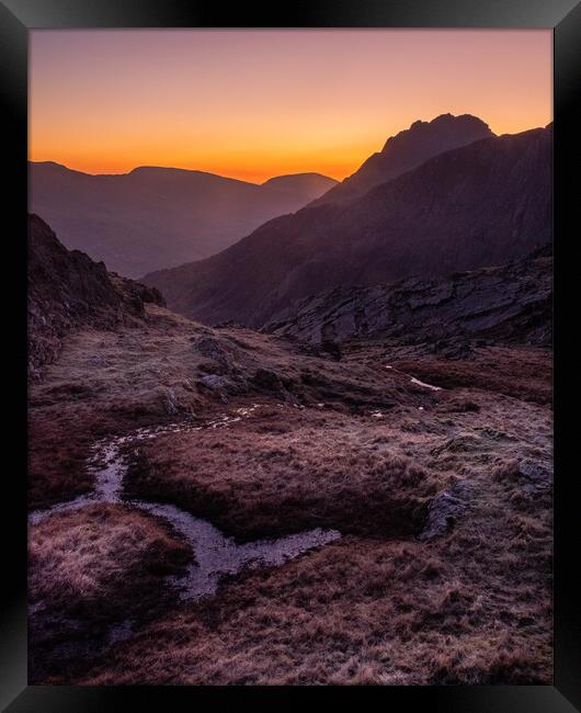 Tryfan Sunrise Framed Print by Liam Neon