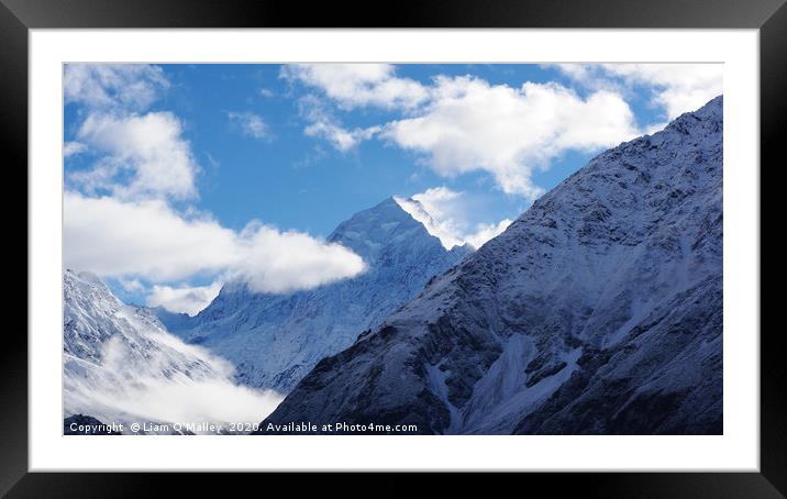 Mount Cook New Zealand Framed Mounted Print by Liam Neon
