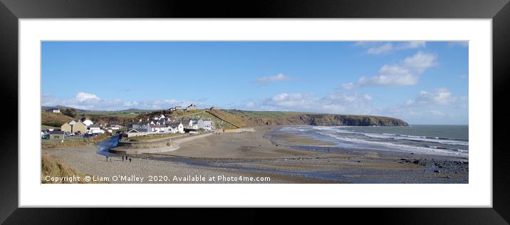 Aberdaron in the February Sun Framed Mounted Print by Liam Neon