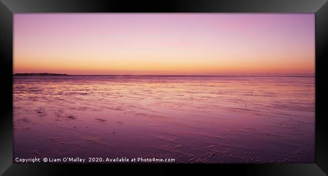 Rainbow Sands Off Hilbre Framed Print by Liam Neon