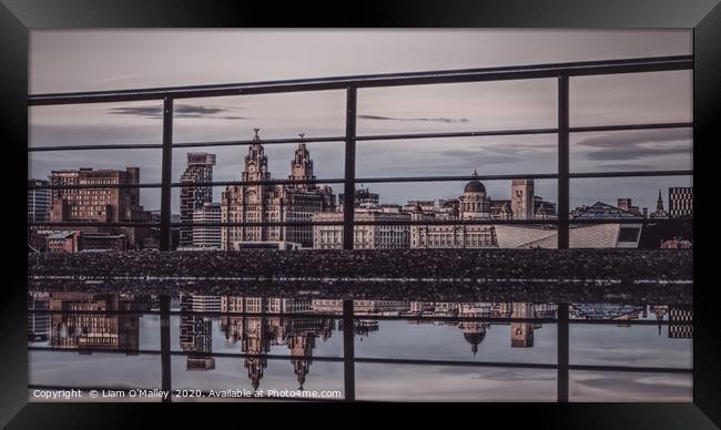 Reflections of Liverpool Framed Print by Liam Neon