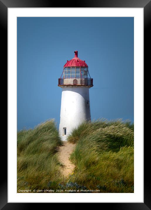 Talacre Lighthouse at the Point of Ayr Framed Mounted Print by Liam Neon