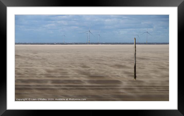 Meols Shifting Sands Framed Mounted Print by Liam Neon