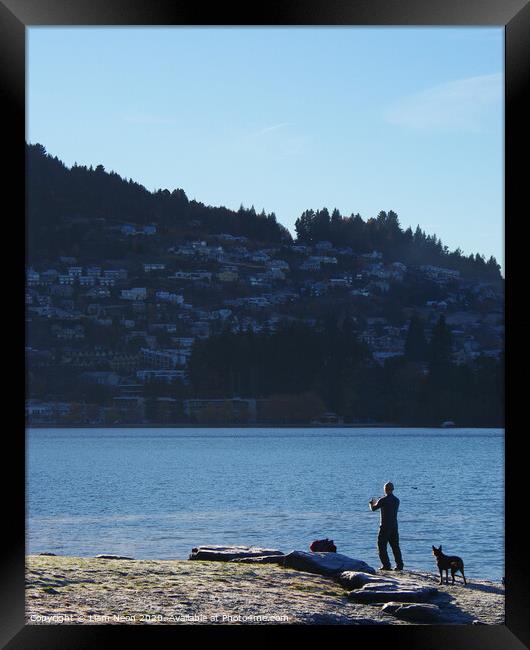 Tai Chi overlooking Queenstown Framed Print by Liam Neon