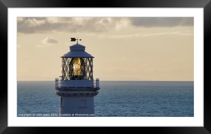 South Stack Lighthouse Watches Over Anglesey Framed Mounted Print by Liam Neon