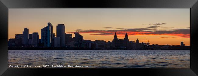 Day Breaks over the Liverpool Waterfront Framed Print by Liam Neon
