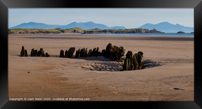 Brig Athena on Newborough Beach Framed Print by Liam Neon