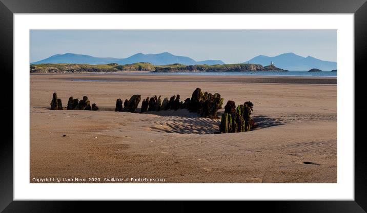 Brig Athena on Newborough Beach Framed Mounted Print by Liam Neon