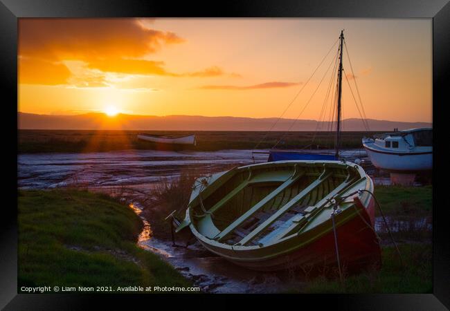 Sunset at Heswall Framed Print by Liam Neon